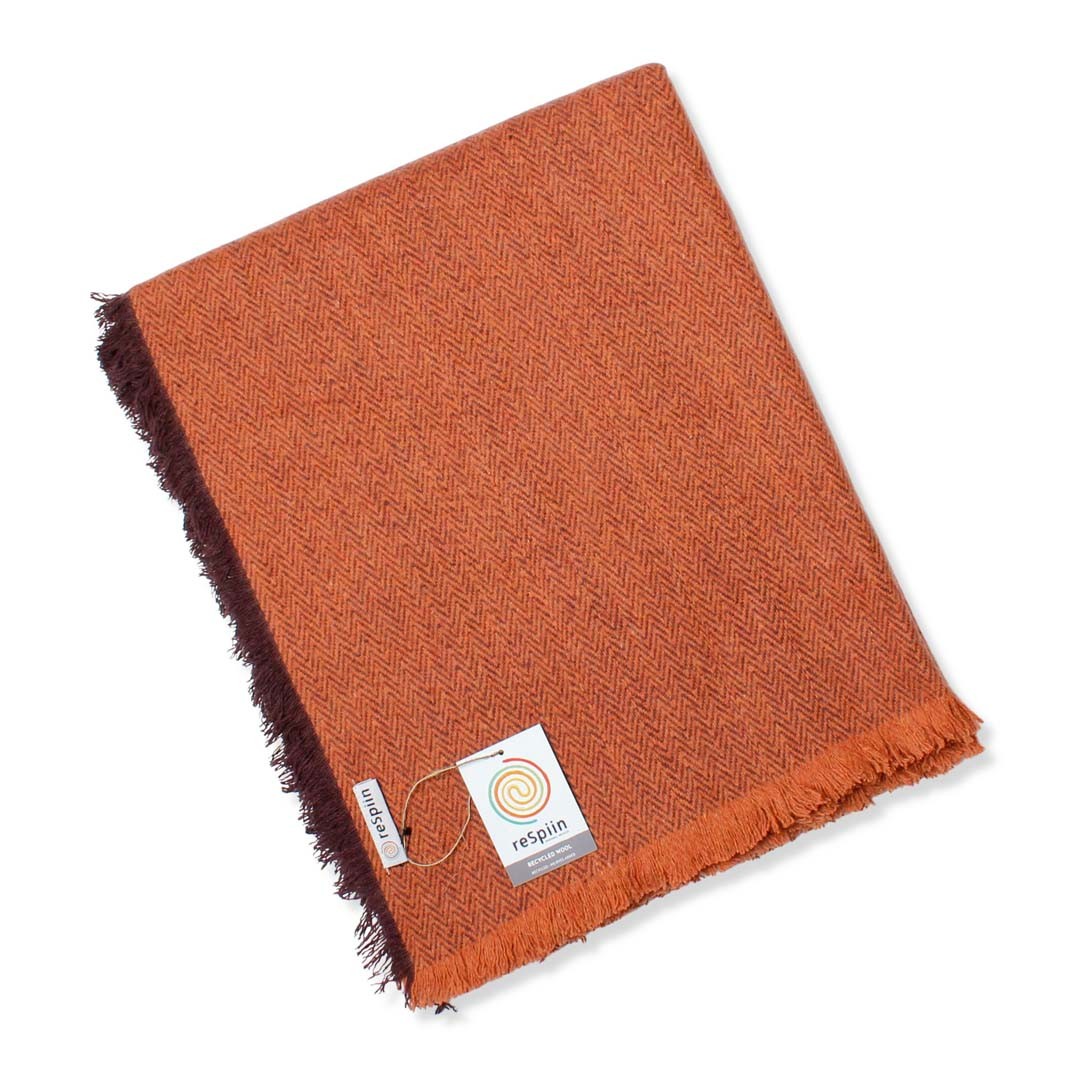 Recycled Wool Blanket/Throw Rust – Green Pioneer