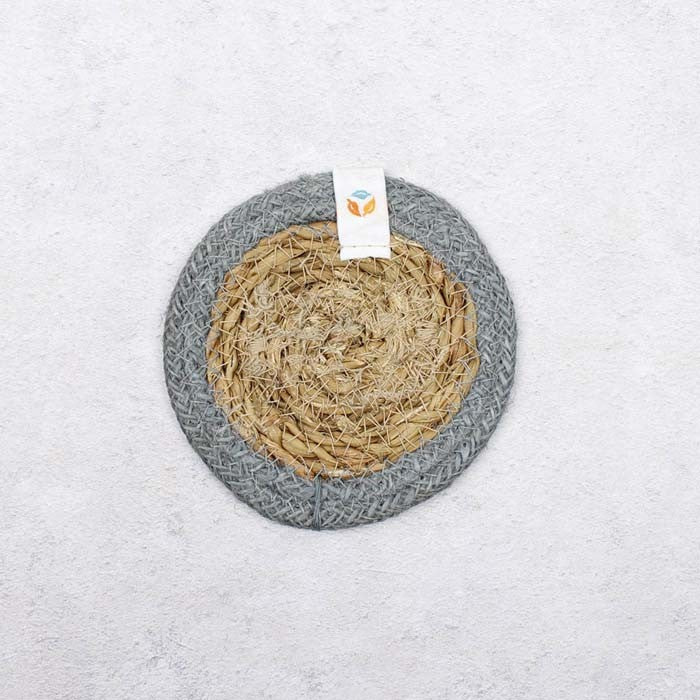 Seagrass & Jute Coaster - Natural/Grey