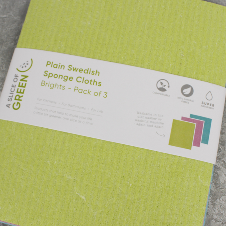 Plain Swedish Sponge Cloths - Pack of 3 - Brights
