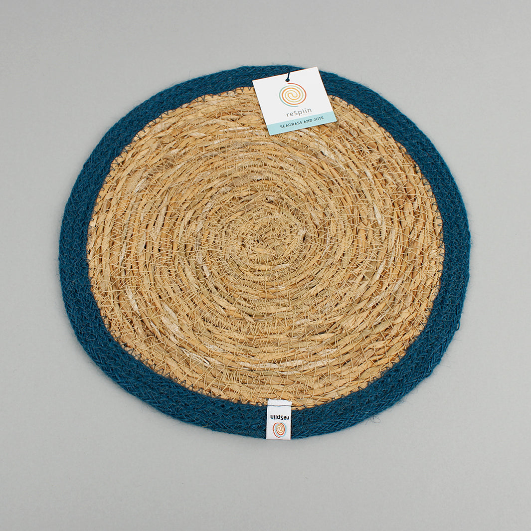 Seagrass & Jute Tablemat - Natural/Denim