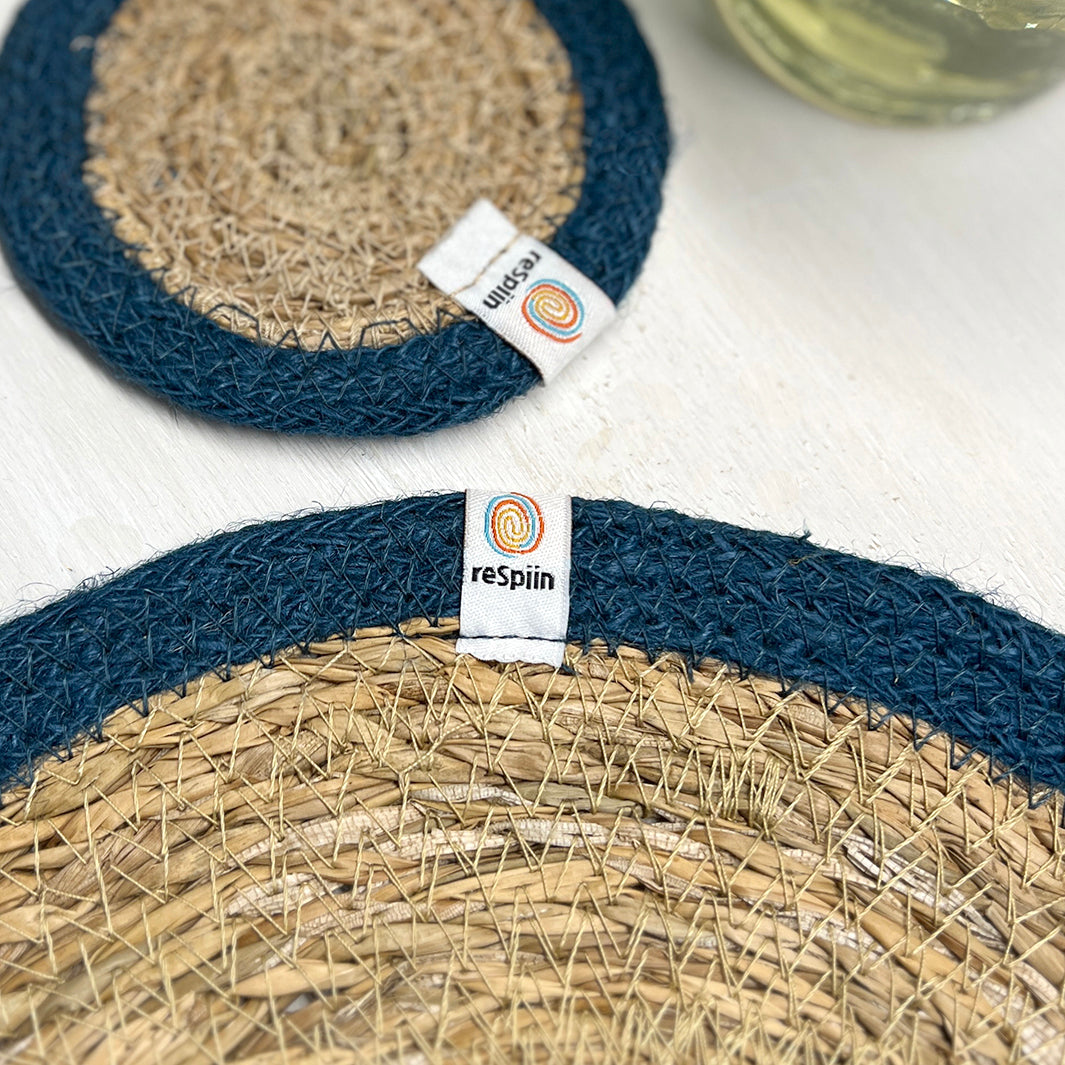 Seagrass & Jute Tablemat - Natural/Denim