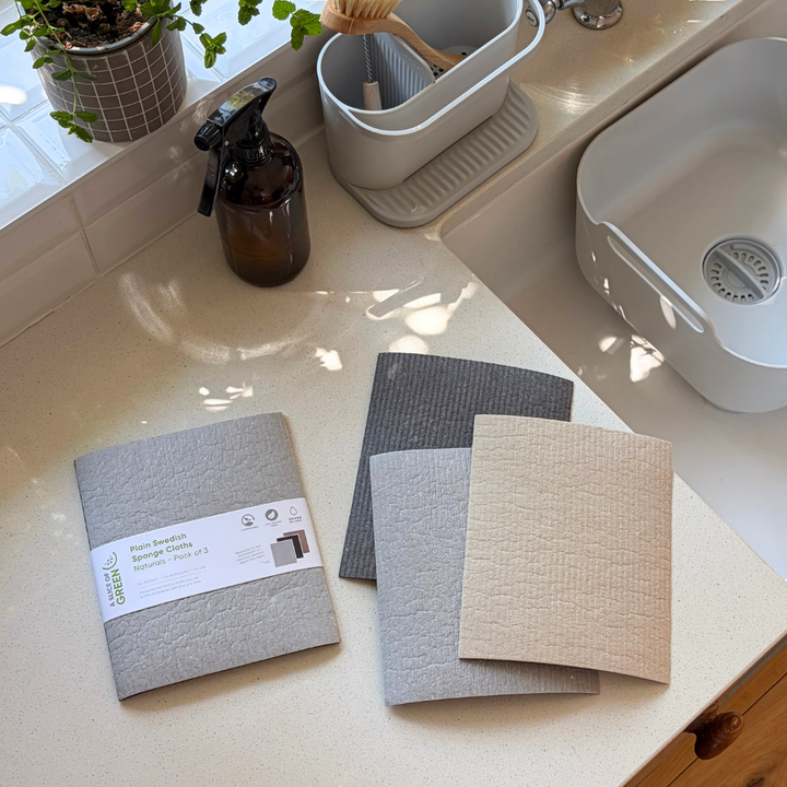 Plain Swedish Sponge Cloths - Pack of 3 - Naturals