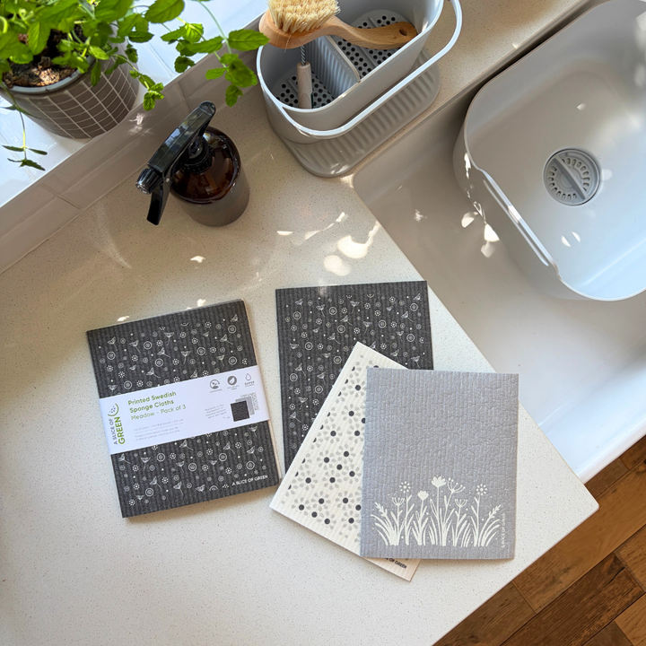 Printed Swedish Sponge Cloths - Pack of 3 - Meadow