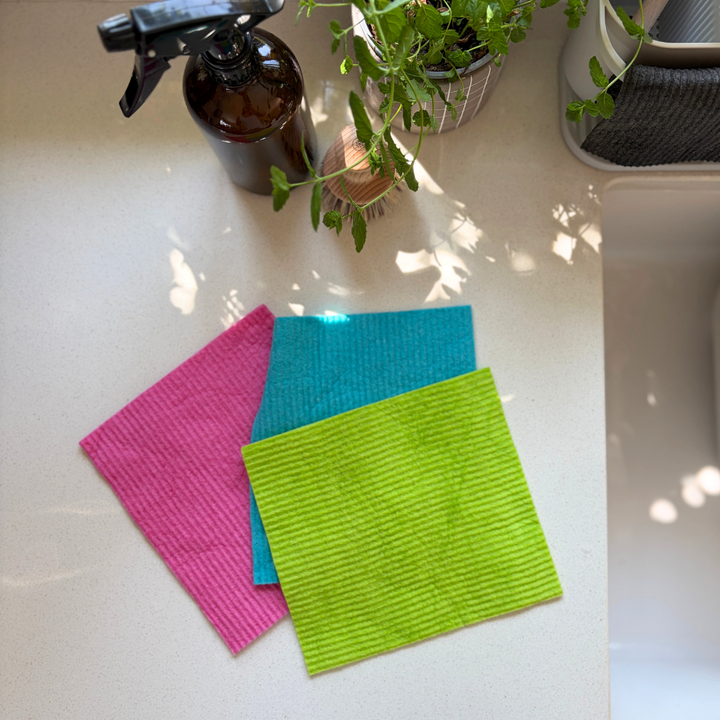 Plain Swedish Sponge Cloths - Pack of 3 - Brights