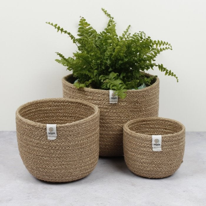 Jute Tall Basket Set - Natural