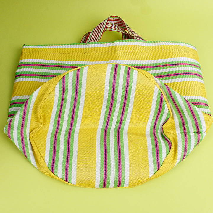 Recycled Woven Bucket Bag - Beach