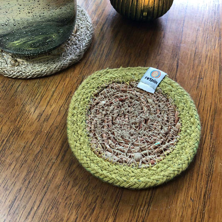 Seagrass & Jute Coaster - Natural/Green