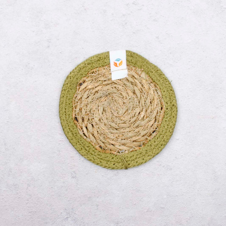 Seagrass & Jute Coaster - Natural/Green