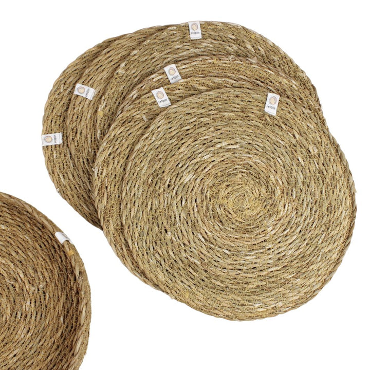 Seagrass Tablemats with Holder - Set of 6 - Natural