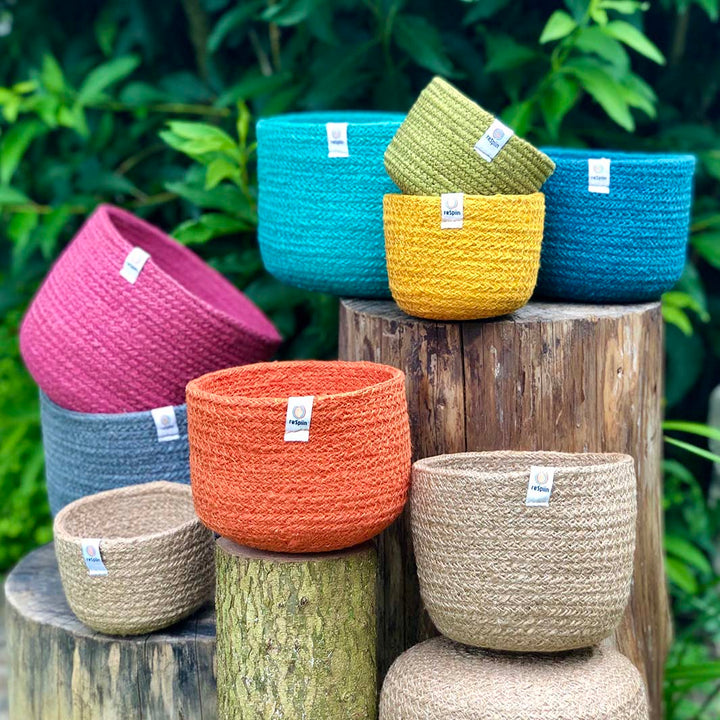 Jute Tall Basket Set - Natural