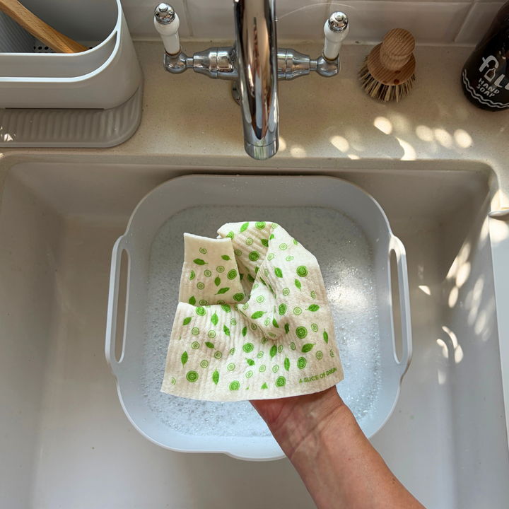 Printed Swedish Sponge Cloths - Pack of 3 - Mint Leaf