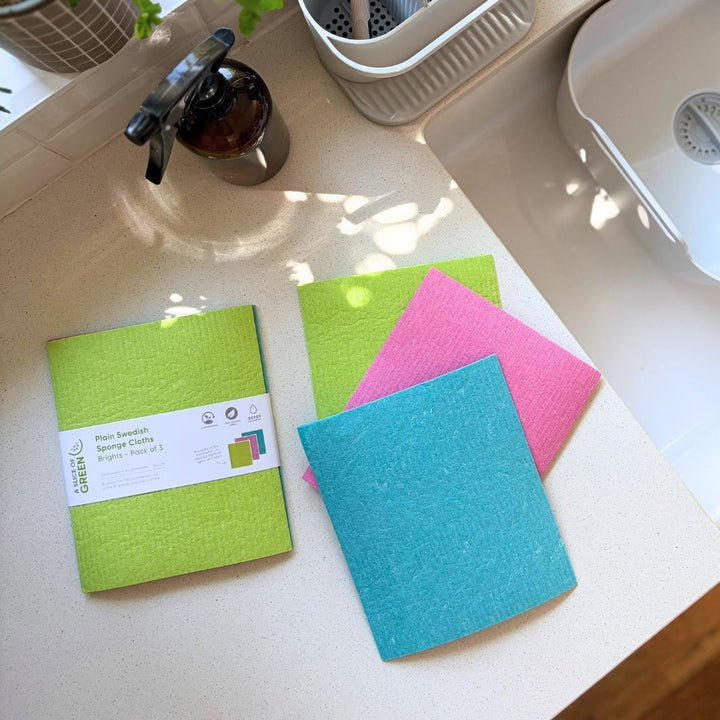 Plain Swedish Sponge Cloths - Pack of 3 - Brights