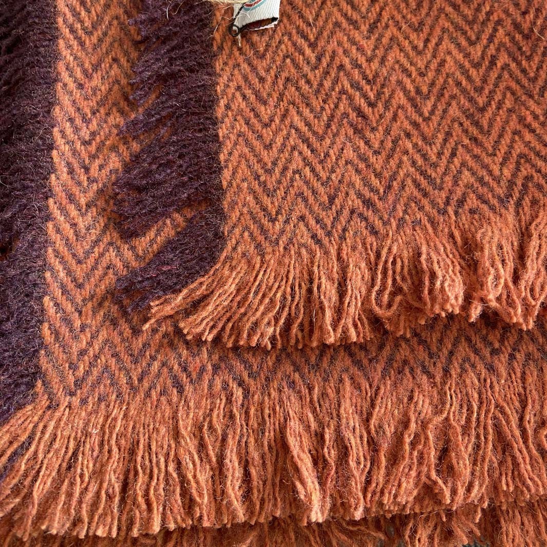 Recycled Wool Blanket/Throw - Rust