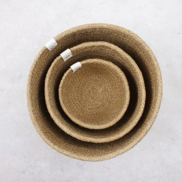 Jute Tall Basket Set - Natural