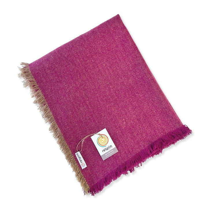 Recycled Wool Blanket/Throw - Mulberry